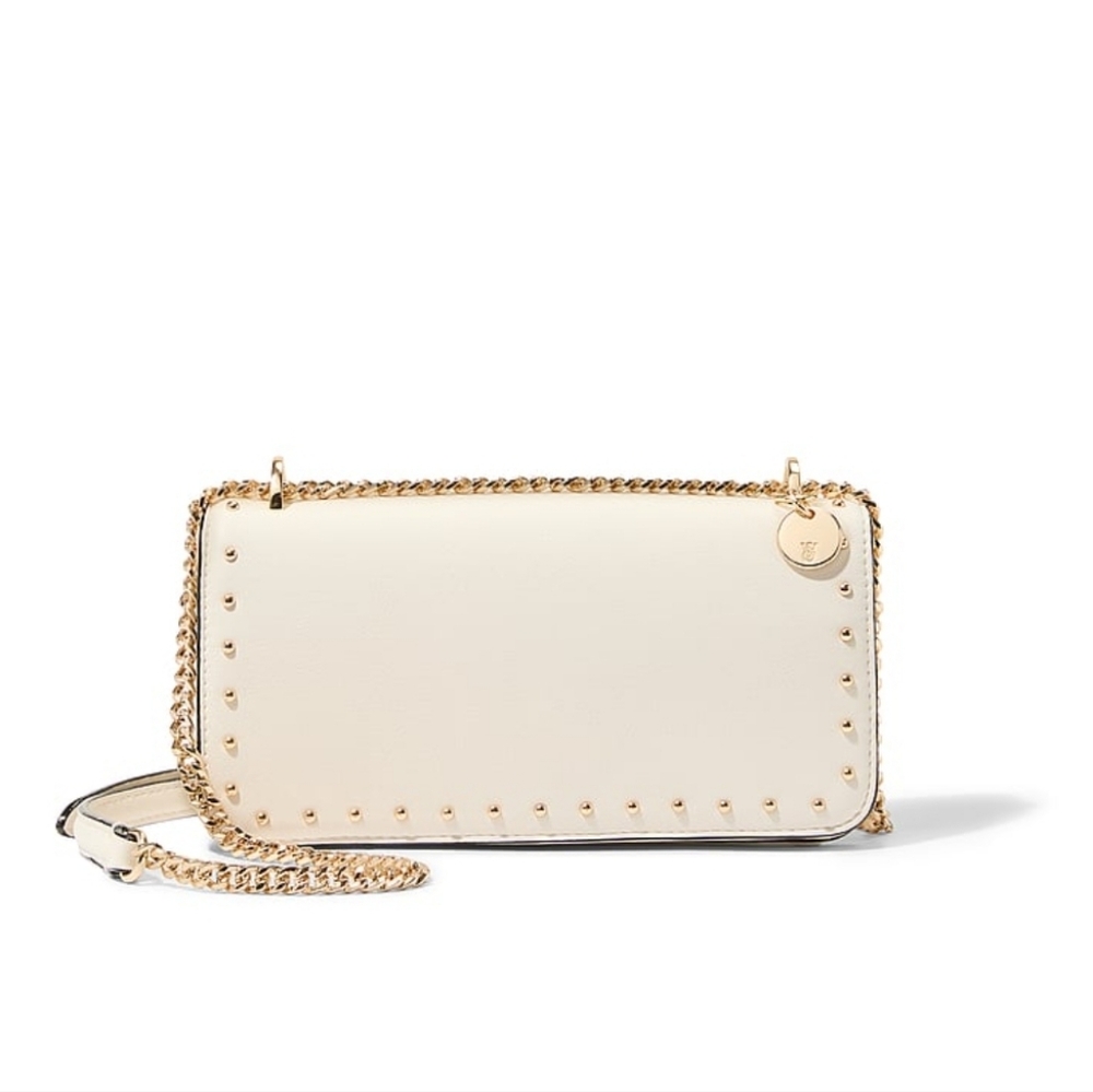 Elegant Victorias Secret Cream Chain Strap Clutch